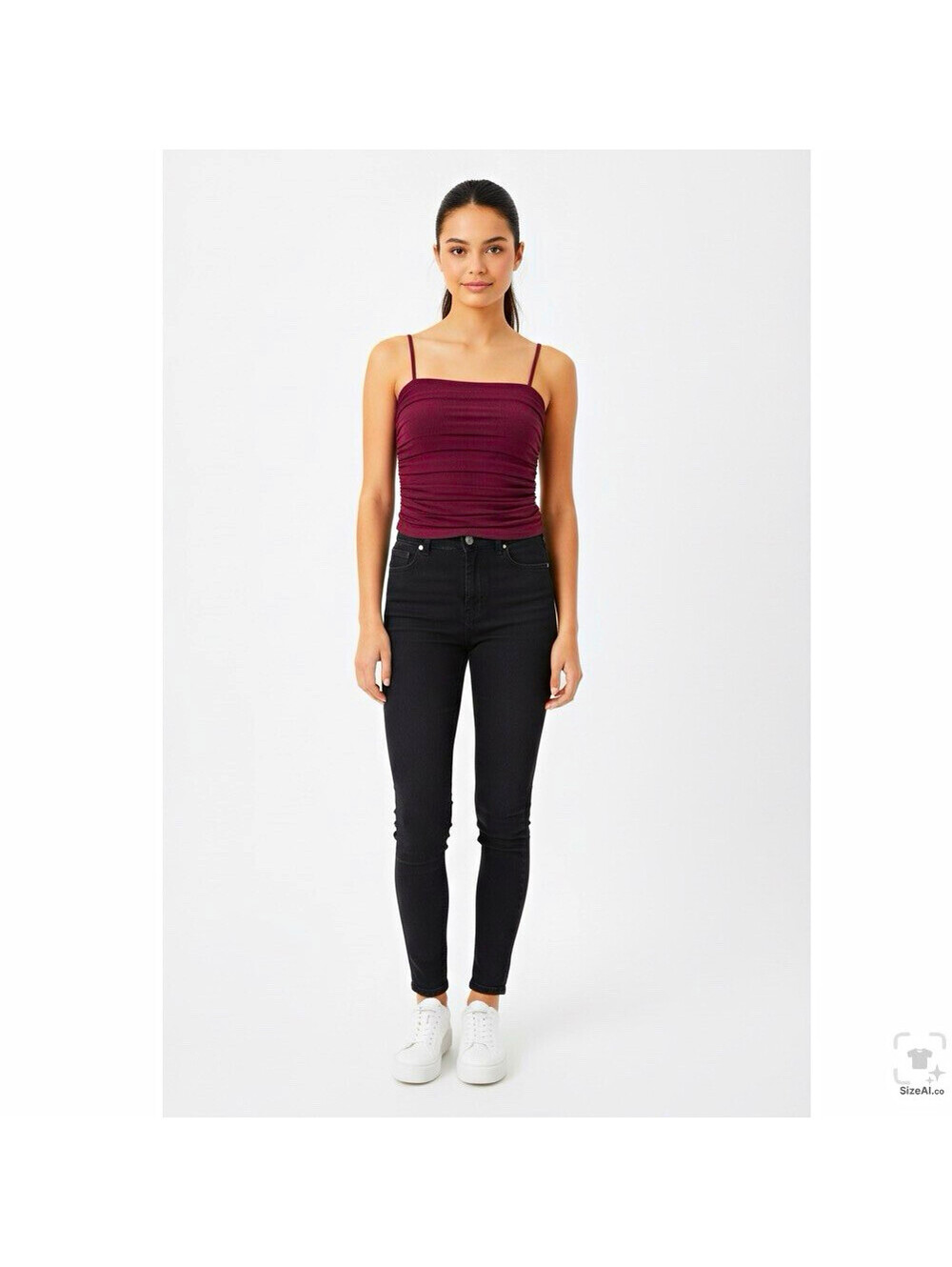 Express Women’s Body Contour Ruched Adjustable Strap Bodysuit XL Burgundy